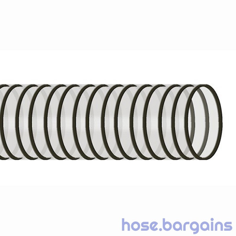 Air Seeder Hose 50mm x 20m - 2" Clear Flexible PVC Spiral Suction Tube XW