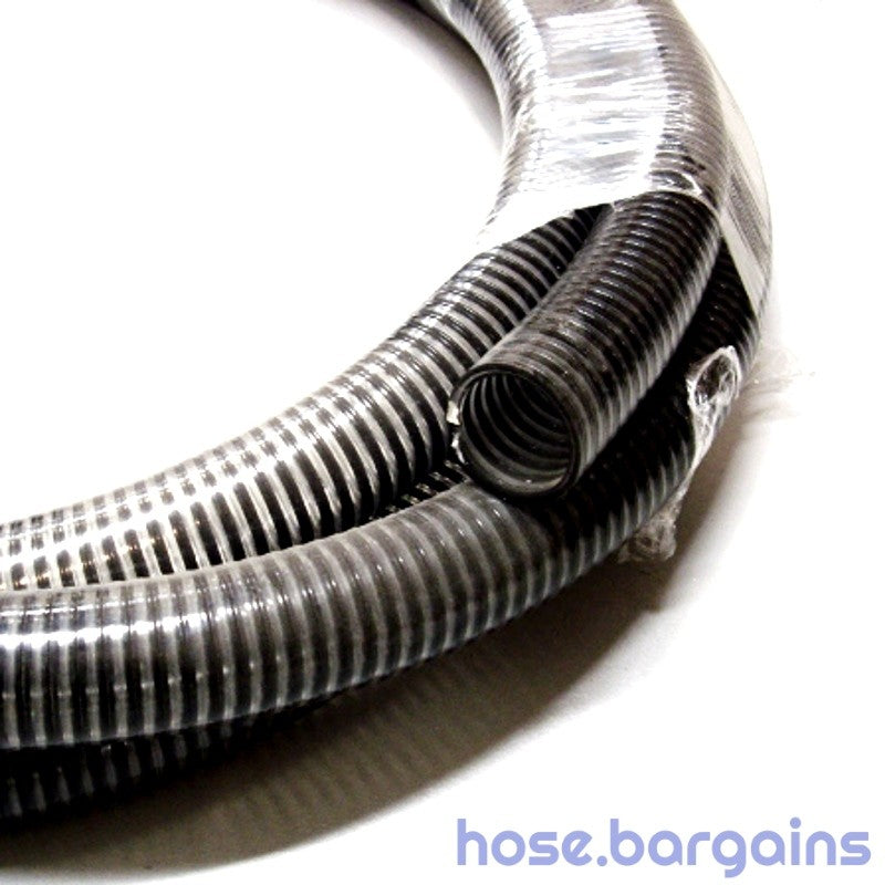 Air Seeder Hose 63mm x 20m - 2 1/2" Clear Flexible PVC Spiral Suction Tube DD